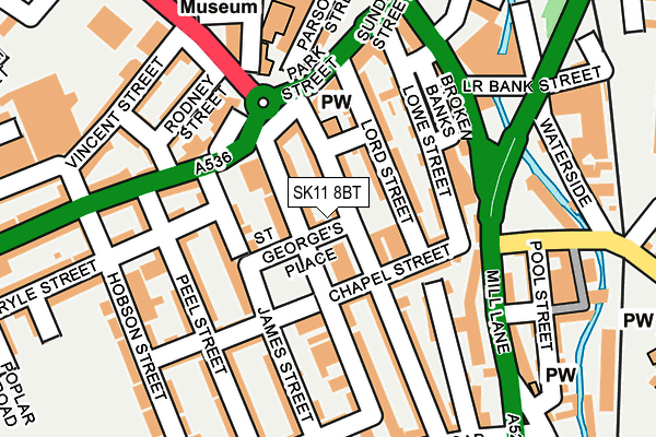 SK11 8BT map - OS OpenMap – Local (Ordnance Survey)