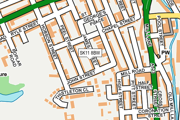 SK11 8BW map - OS OpenMap – Local (Ordnance Survey)