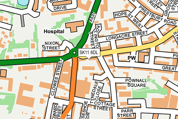 SK11 8DL map - OS OpenMap – Local (Ordnance Survey)