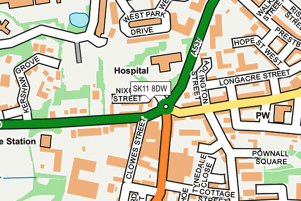 SK11 8DW map - OS OpenMap – Local (Ordnance Survey)
