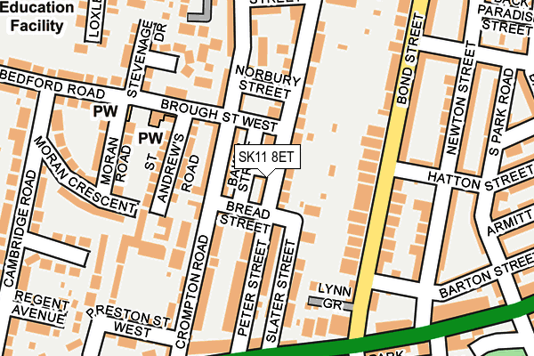 SK11 8ET map - OS OpenMap – Local (Ordnance Survey)