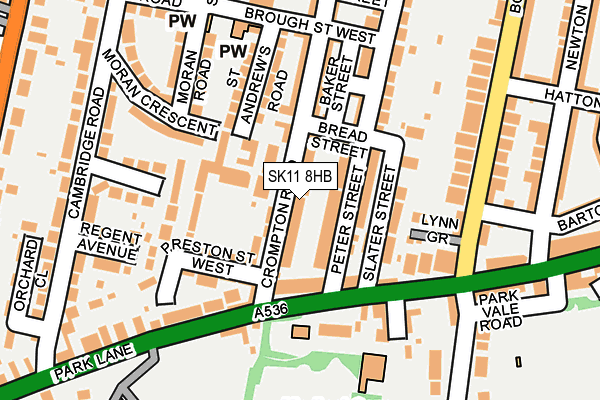 Map of CROMPTON ROAD FREEHOLD LTD at local scale
