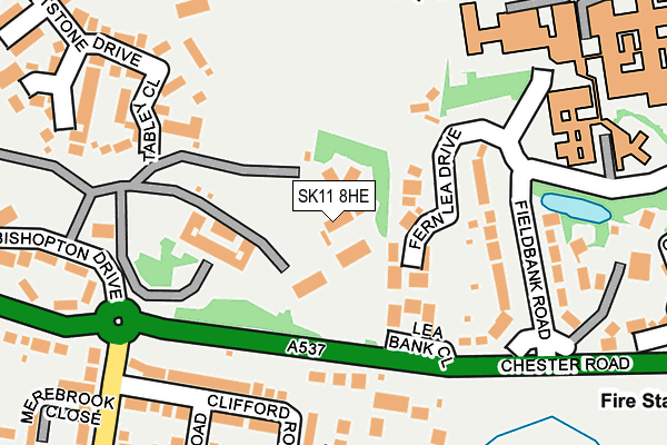 SK11 8HE map - OS OpenMap – Local (Ordnance Survey)