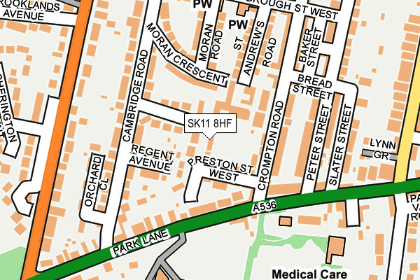 SK11 8HF map - OS OpenMap – Local (Ordnance Survey)