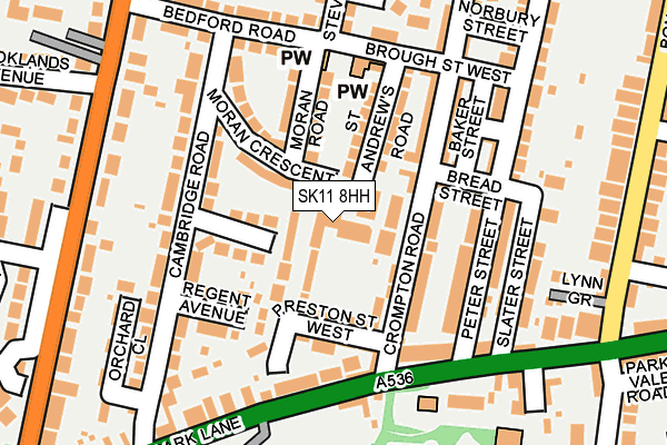 SK11 8HH map - OS OpenMap – Local (Ordnance Survey)