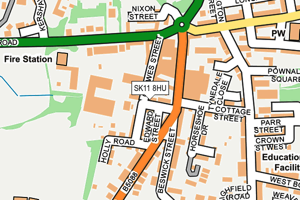 SK11 8HU map - OS OpenMap – Local (Ordnance Survey)