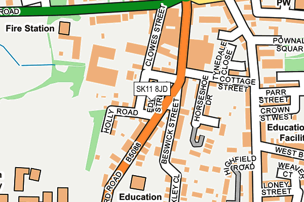 SK11 8JD map - OS OpenMap – Local (Ordnance Survey)