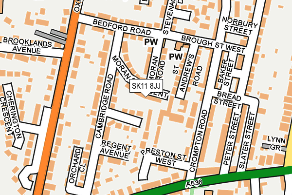SK11 8JJ map - OS OpenMap – Local (Ordnance Survey)