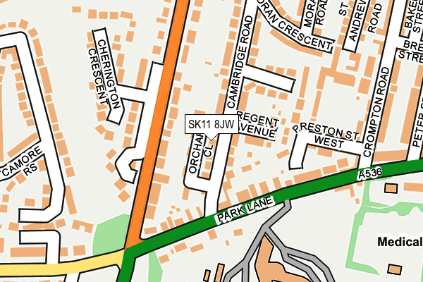 SK11 8JW map - OS OpenMap – Local (Ordnance Survey)