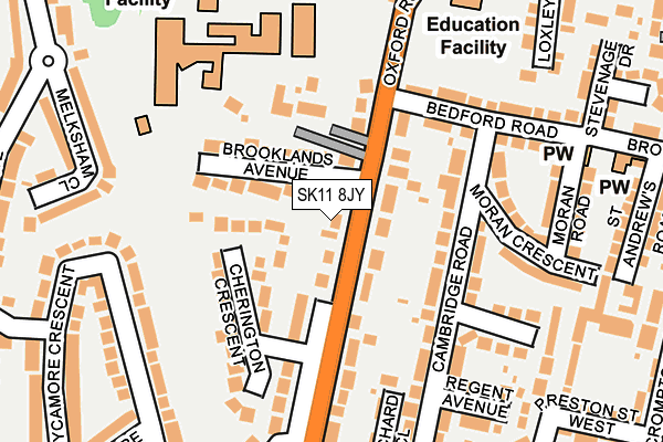 SK11 8JY map - OS OpenMap – Local (Ordnance Survey)
