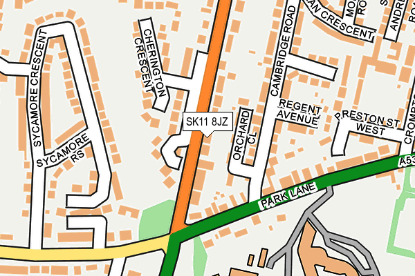SK11 8JZ map - OS OpenMap – Local (Ordnance Survey)