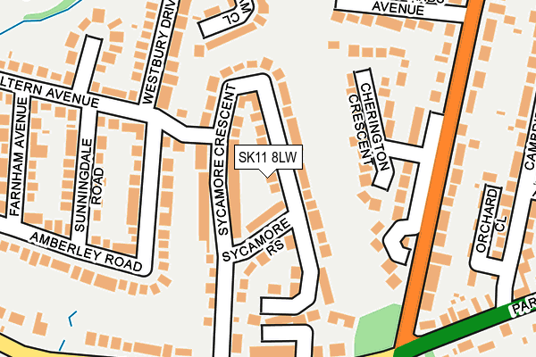 SK11 8LW map - OS OpenMap – Local (Ordnance Survey)