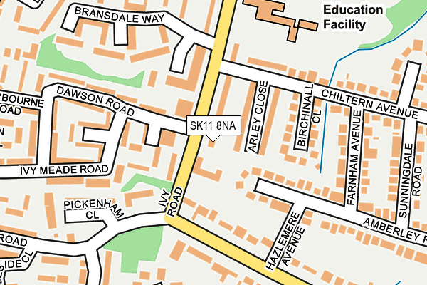 SK11 8NA map - OS OpenMap – Local (Ordnance Survey)