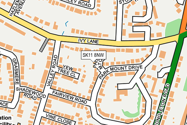 SK11 8NW map - OS OpenMap – Local (Ordnance Survey)