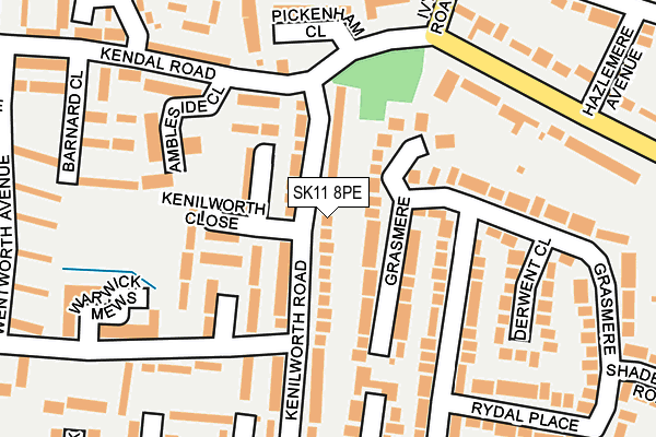 SK11 8PE map - OS OpenMap – Local (Ordnance Survey)