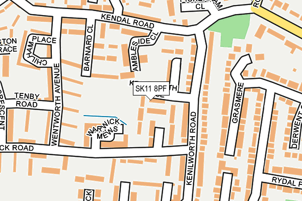 SK11 8PF map - OS OpenMap – Local (Ordnance Survey)