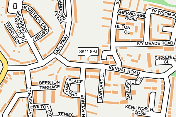 SK11 8PJ map - OS OpenMap – Local (Ordnance Survey)