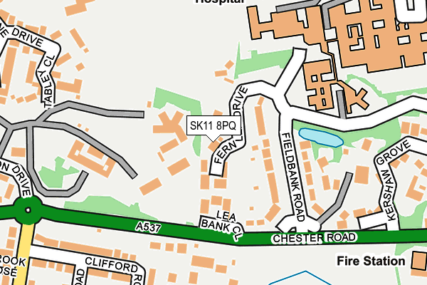SK11 8PQ map - OS OpenMap – Local (Ordnance Survey)