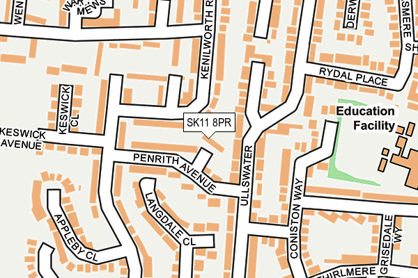 SK11 8PR map - OS OpenMap – Local (Ordnance Survey)