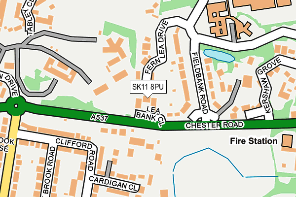 SK11 8PU map - OS OpenMap – Local (Ordnance Survey)