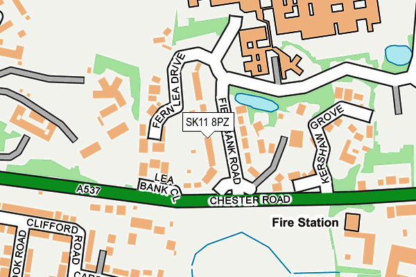 SK11 8PZ map - OS OpenMap – Local (Ordnance Survey)