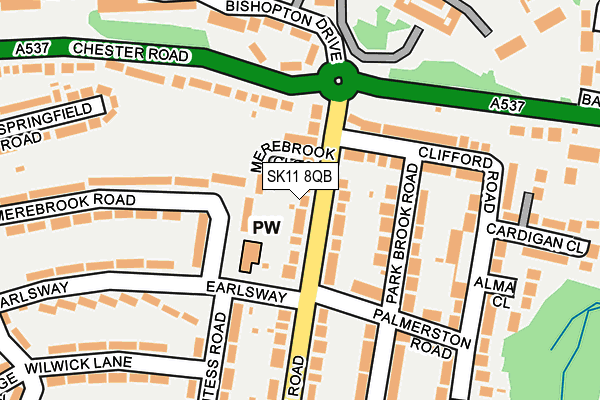 SK11 8QB map - OS OpenMap – Local (Ordnance Survey)