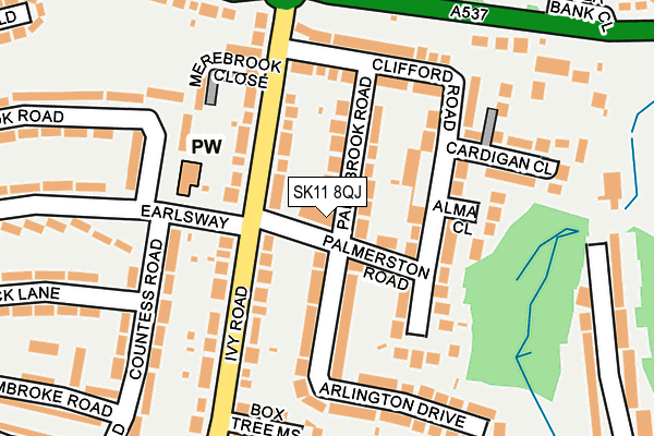 SK11 8QJ map - OS OpenMap – Local (Ordnance Survey)