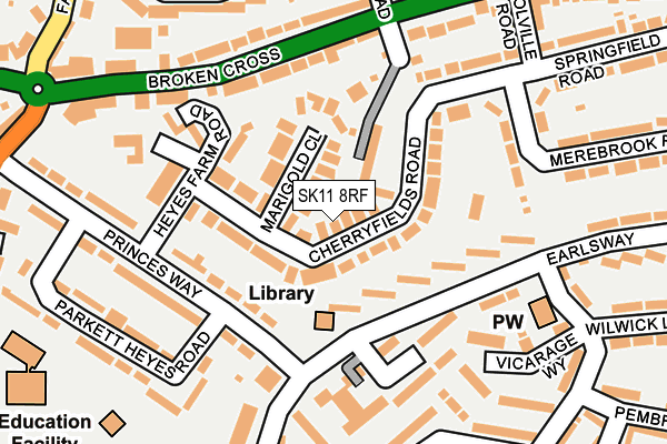 SK11 8RF map - OS OpenMap – Local (Ordnance Survey)