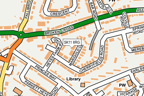 SK11 8RG map - OS OpenMap – Local (Ordnance Survey)