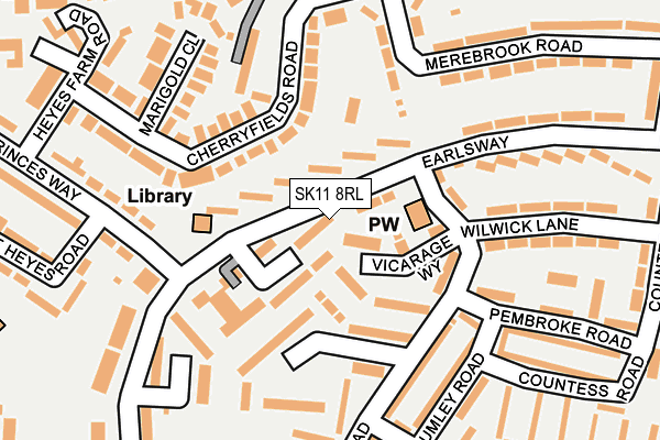 SK11 8RL map - OS OpenMap – Local (Ordnance Survey)
