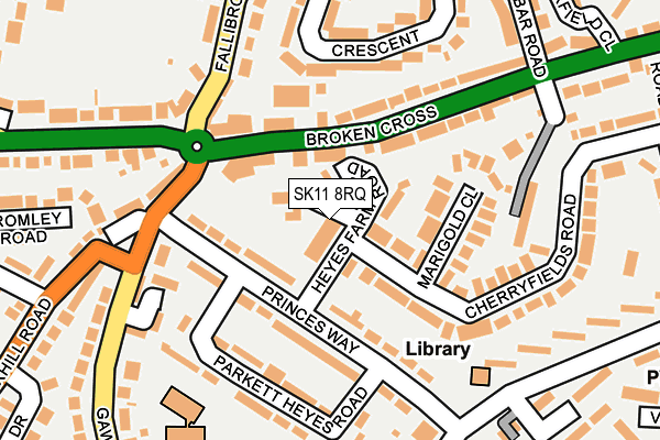 SK11 8RQ map - OS OpenMap – Local (Ordnance Survey)