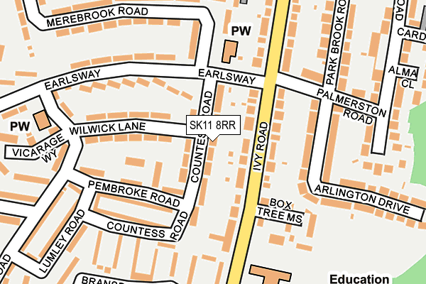 SK11 8RR map - OS OpenMap – Local (Ordnance Survey)
