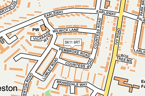 SK11 8RT map - OS OpenMap – Local (Ordnance Survey)