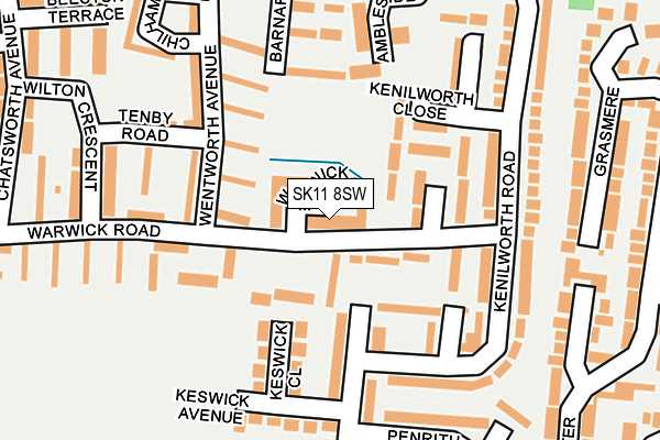 SK11 8SW map - OS OpenMap – Local (Ordnance Survey)