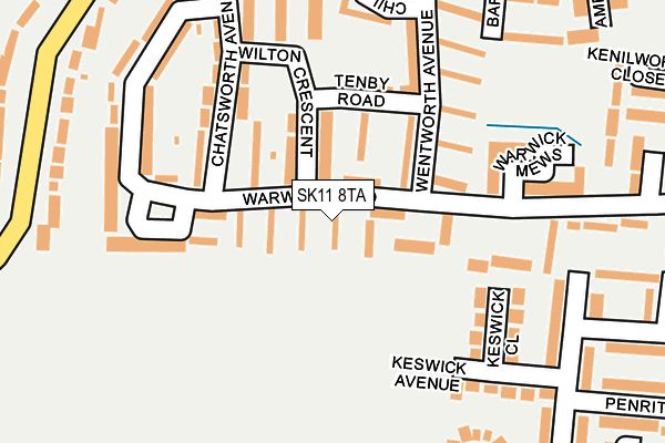 SK11 8TA map - OS OpenMap – Local (Ordnance Survey)
