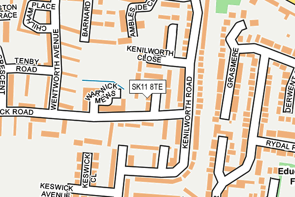 SK11 8TE map - OS OpenMap – Local (Ordnance Survey)