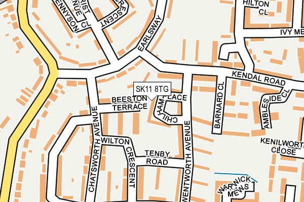 SK11 8TG map - OS OpenMap – Local (Ordnance Survey)