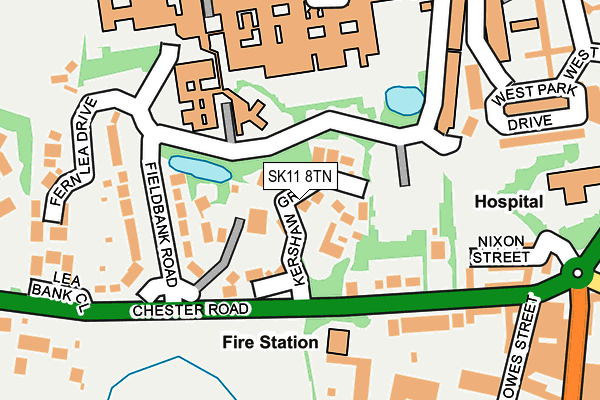SK11 8TN map - OS OpenMap – Local (Ordnance Survey)