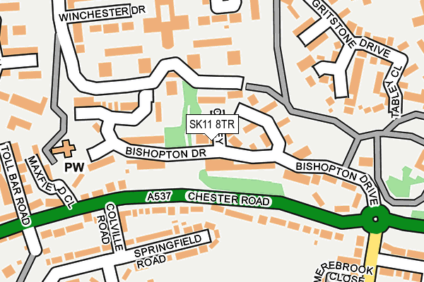 SK11 8TR map - OS OpenMap – Local (Ordnance Survey)