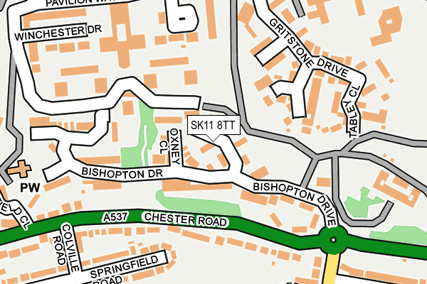SK11 8TT map - OS OpenMap – Local (Ordnance Survey)