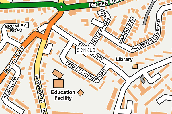 SK11 8UB map - OS OpenMap – Local (Ordnance Survey)