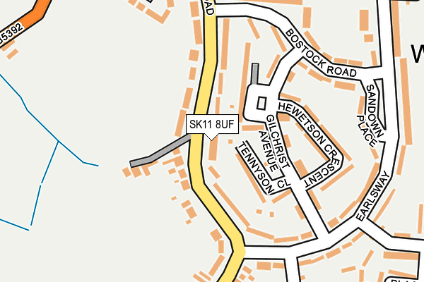 SK11 8UF map - OS OpenMap – Local (Ordnance Survey)