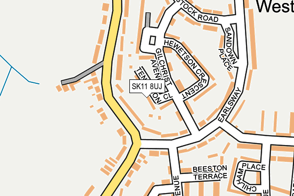 SK11 8UJ map - OS OpenMap – Local (Ordnance Survey)