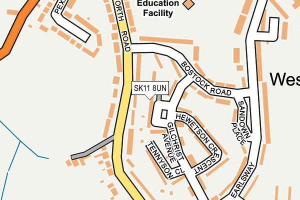 SK11 8UN map - OS OpenMap – Local (Ordnance Survey)