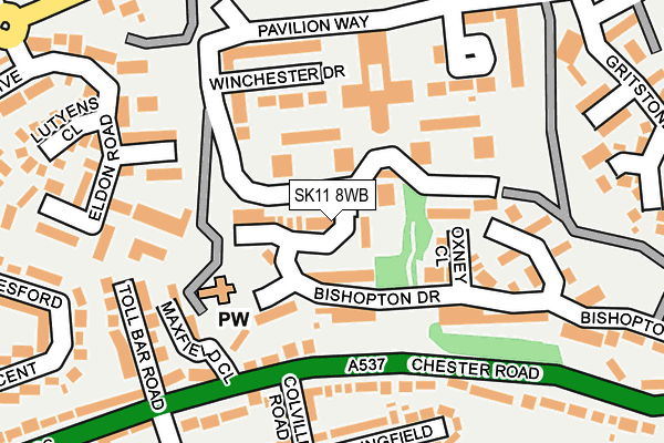 SK11 8WB map - OS OpenMap – Local (Ordnance Survey)
