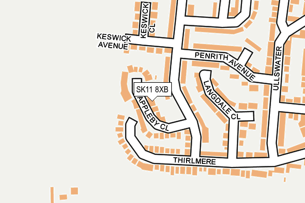 SK11 8XB map - OS OpenMap – Local (Ordnance Survey)