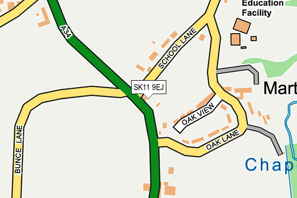 SK11 9EJ map - OS OpenMap – Local (Ordnance Survey)