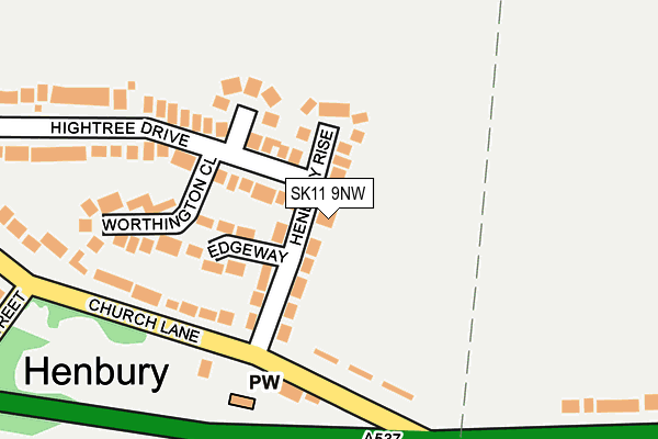 SK11 9NW map - OS OpenMap – Local (Ordnance Survey)