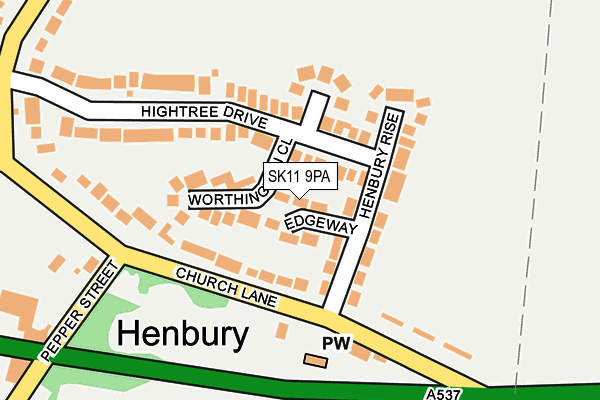 SK11 9PA map - OS OpenMap – Local (Ordnance Survey)