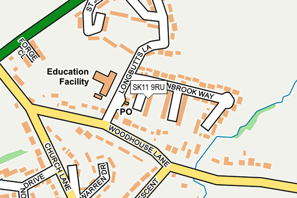 SK11 9RU map - OS OpenMap – Local (Ordnance Survey)
